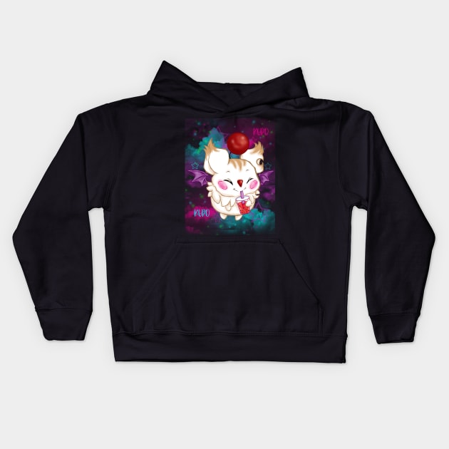 Moogle - Bubble Tea Kids Hoodie by Artimas Studio